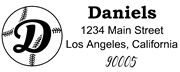 Baseball Outline Script Letter D Monogram Stamp Sample